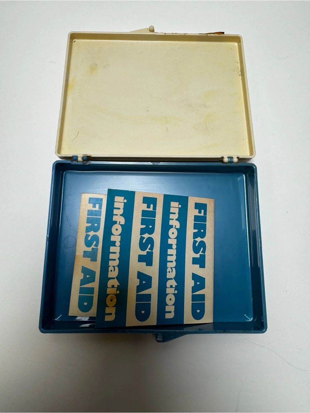 Vintage Handyman First Aid Kit Plastic Box Empty with Original Instruction Card